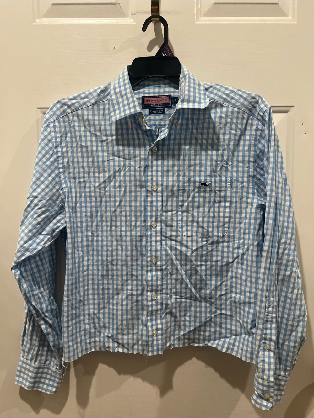 Vineyard Vines Light Blue & White Gingham Dress Shirt